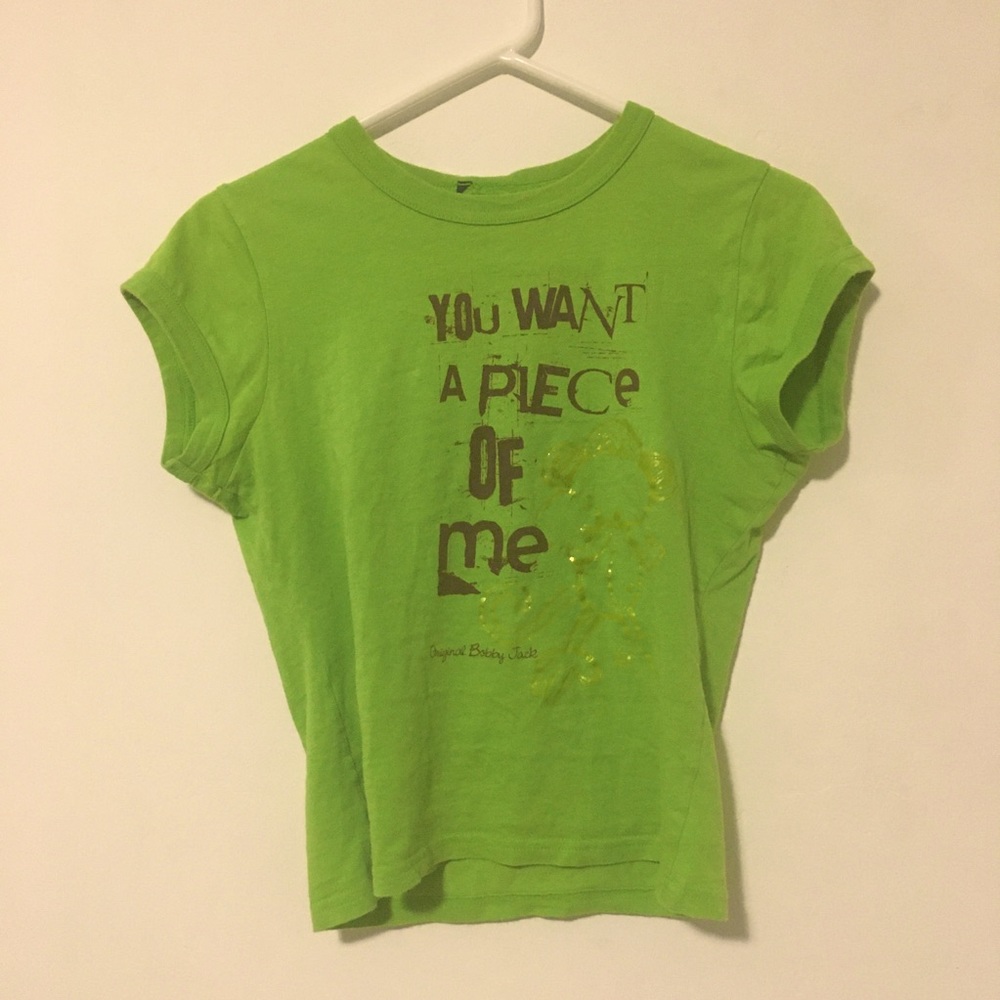 y2k bobby jack green baby tee